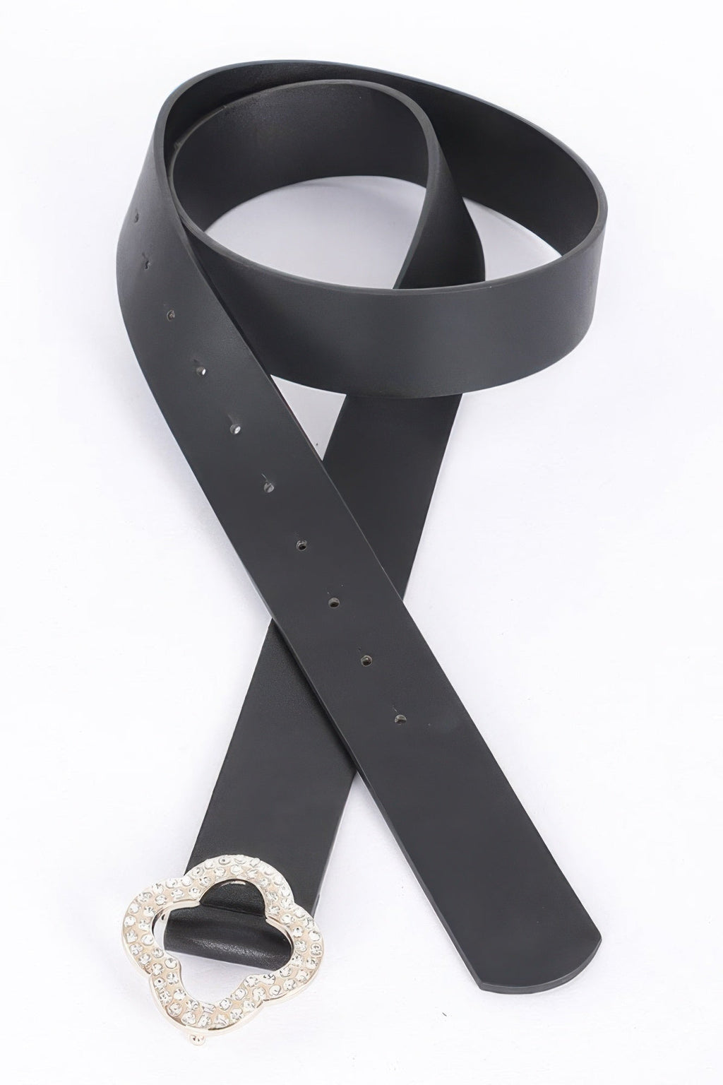 Ceinture grande taille en similicuir et boucle métallique