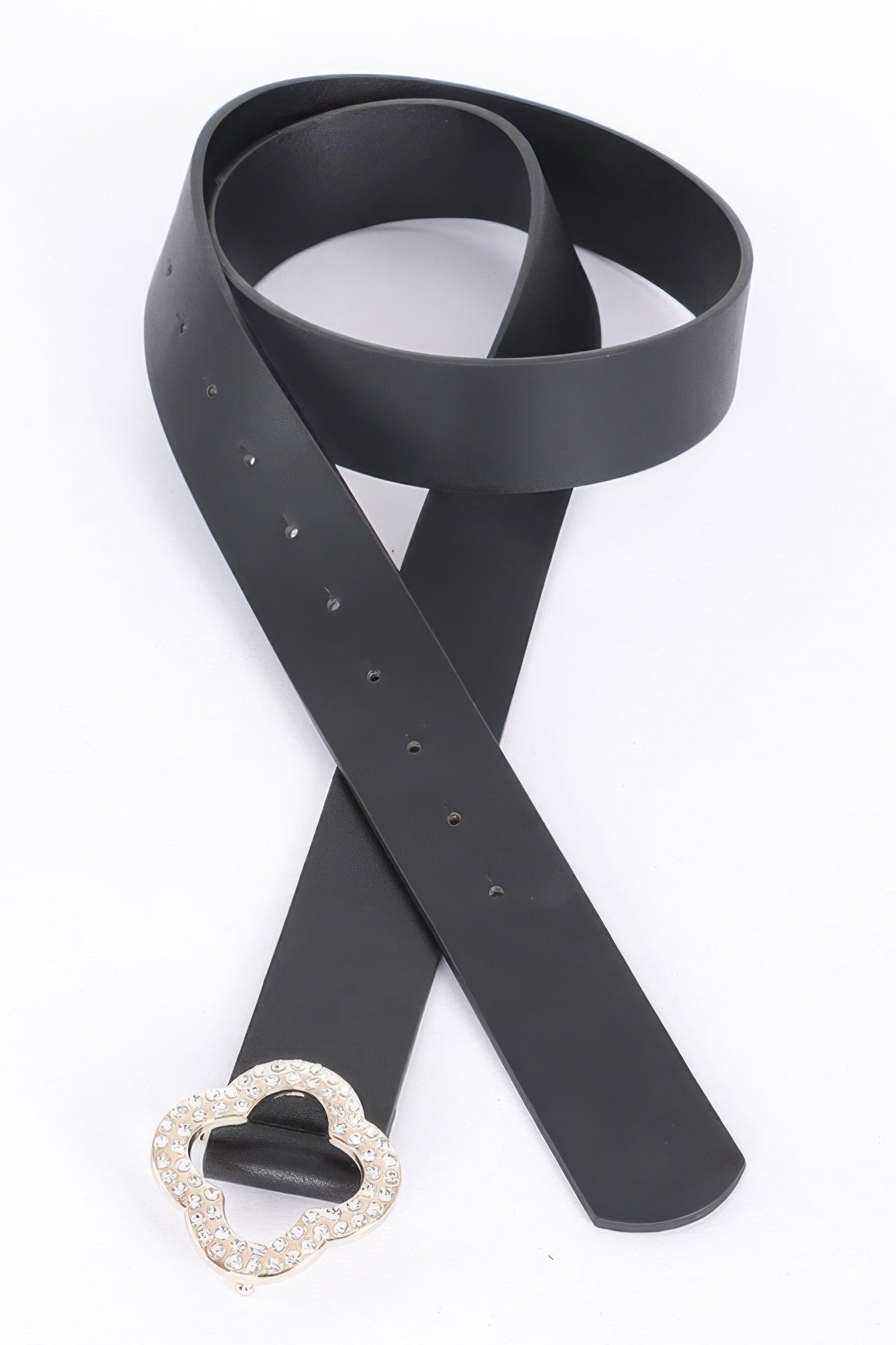 Ceinture grande taille en similicuir et boucle métallique