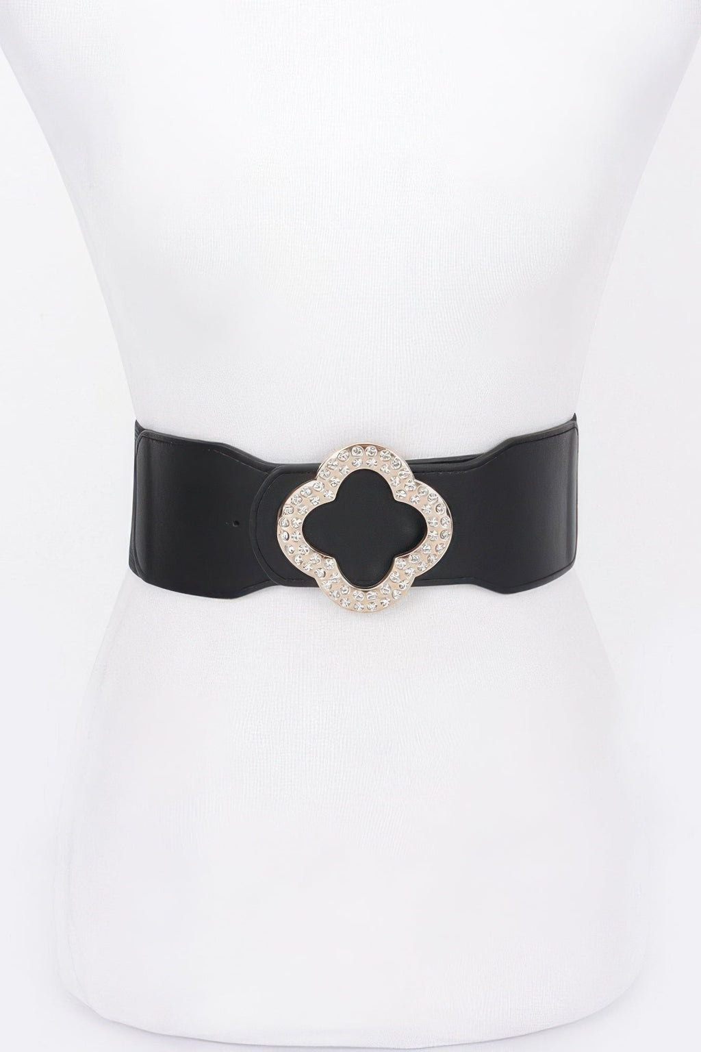 Ceinture extensible en similicuir à boucle en métal