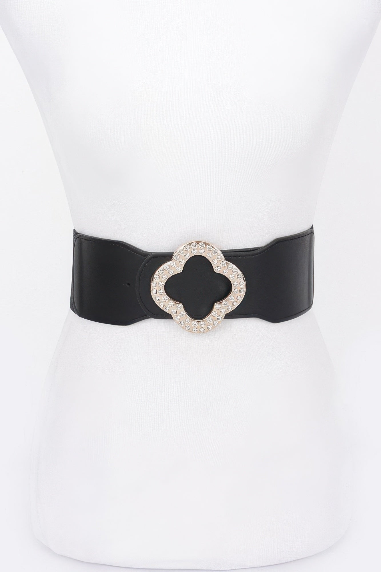 Ceinture extensible en similicuir à boucle en métal