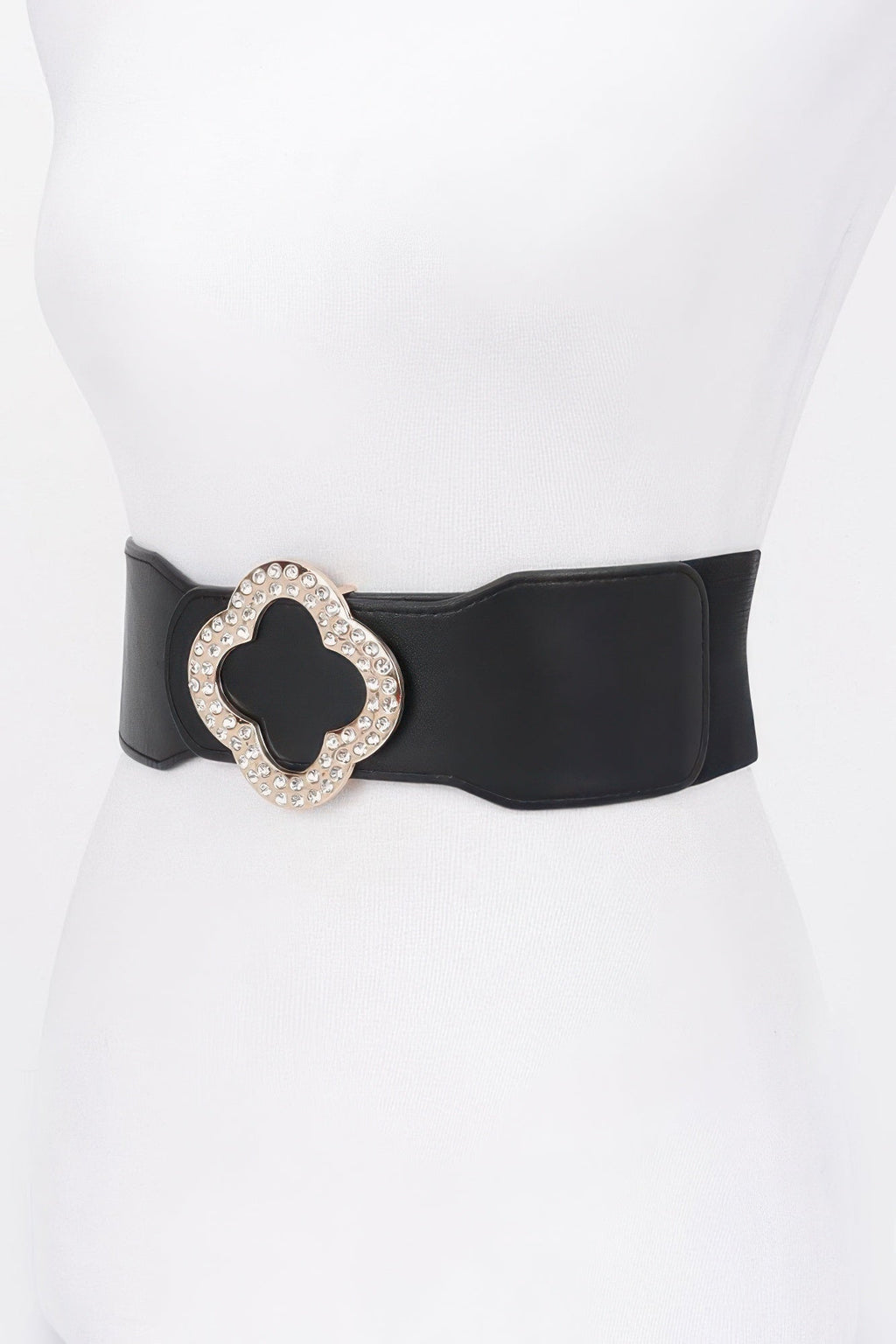 Ceinture extensible en similicuir à boucle en métal