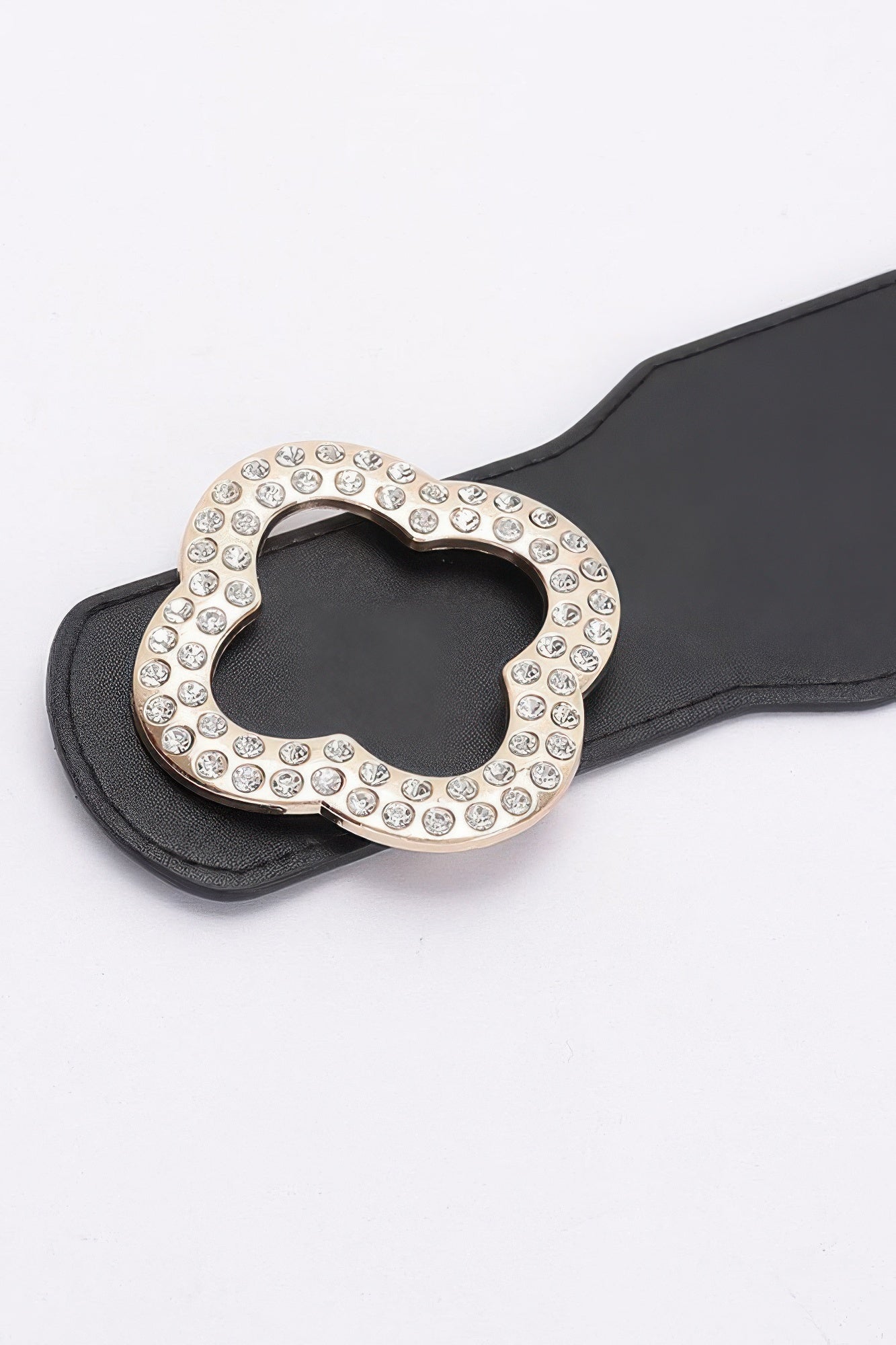 Ceinture extensible en similicuir à boucle en métal