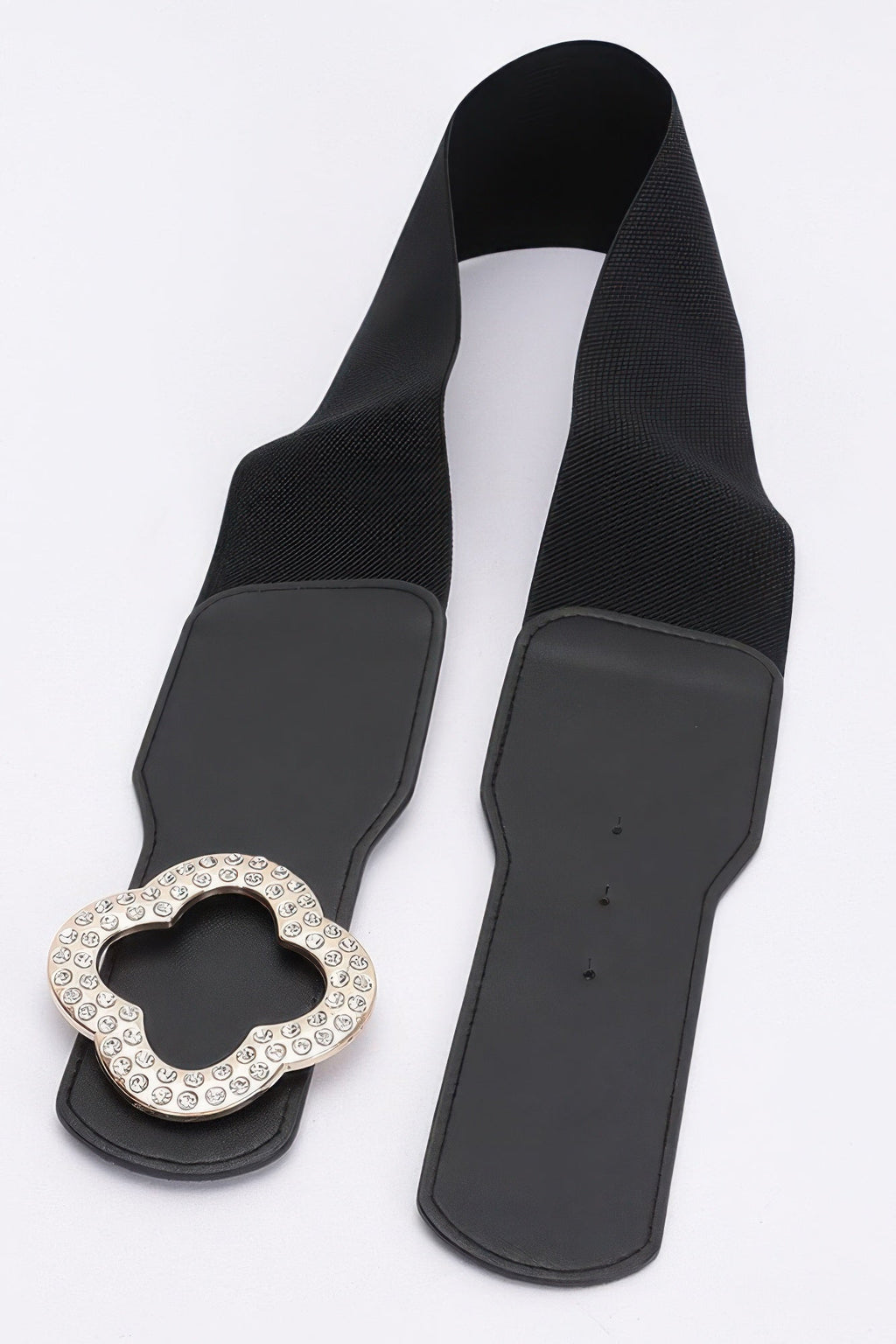 Ceinture extensible en similicuir à boucle en métal