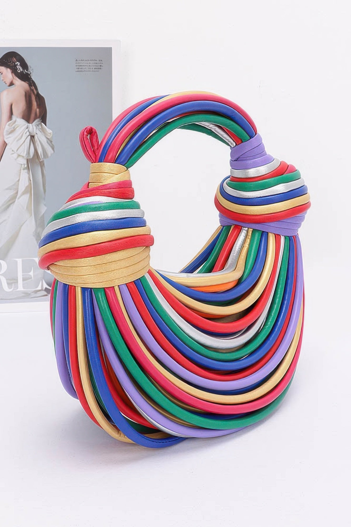 Sac hobo en similicuir avec corde