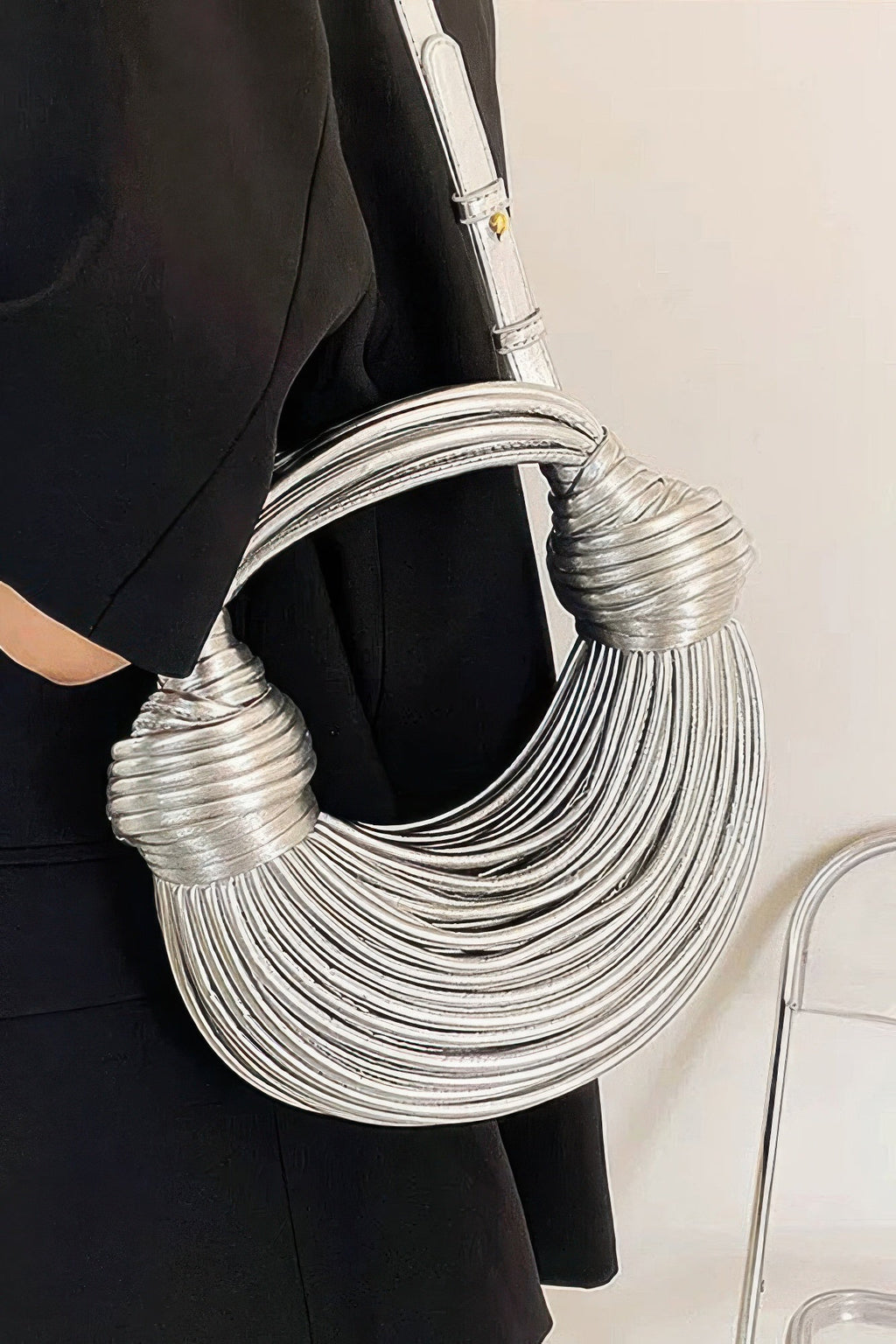 Sac hobo en similicuir avec corde