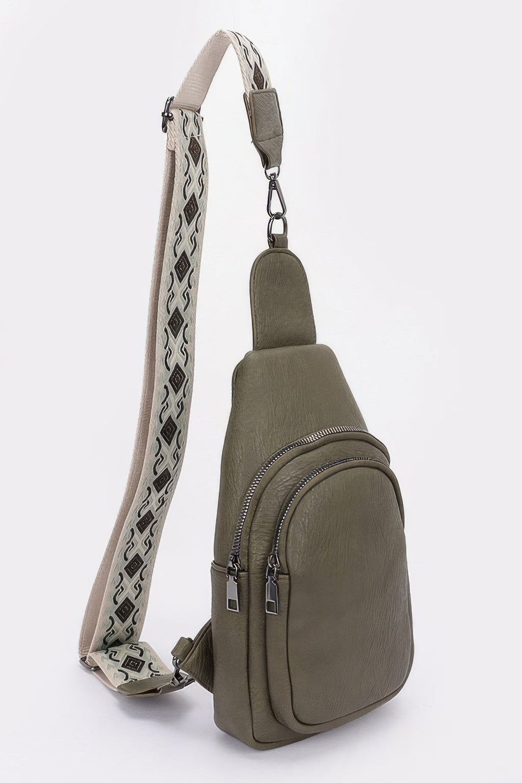 Sac bandoulière en similicuir avec sangle multicolore