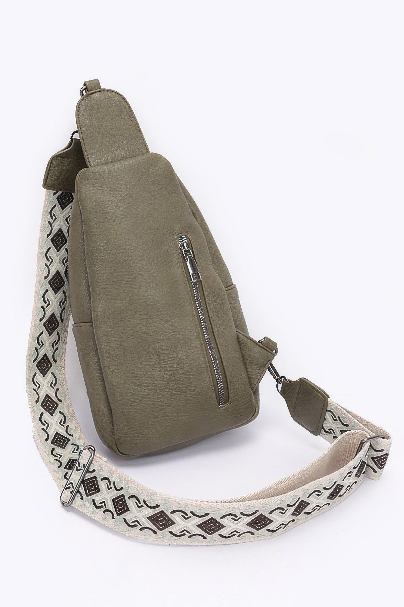 Sac bandoulière en similicuir avec sangle multicolore