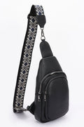 Sac bandoulière en similicuir avec sangle multicolore