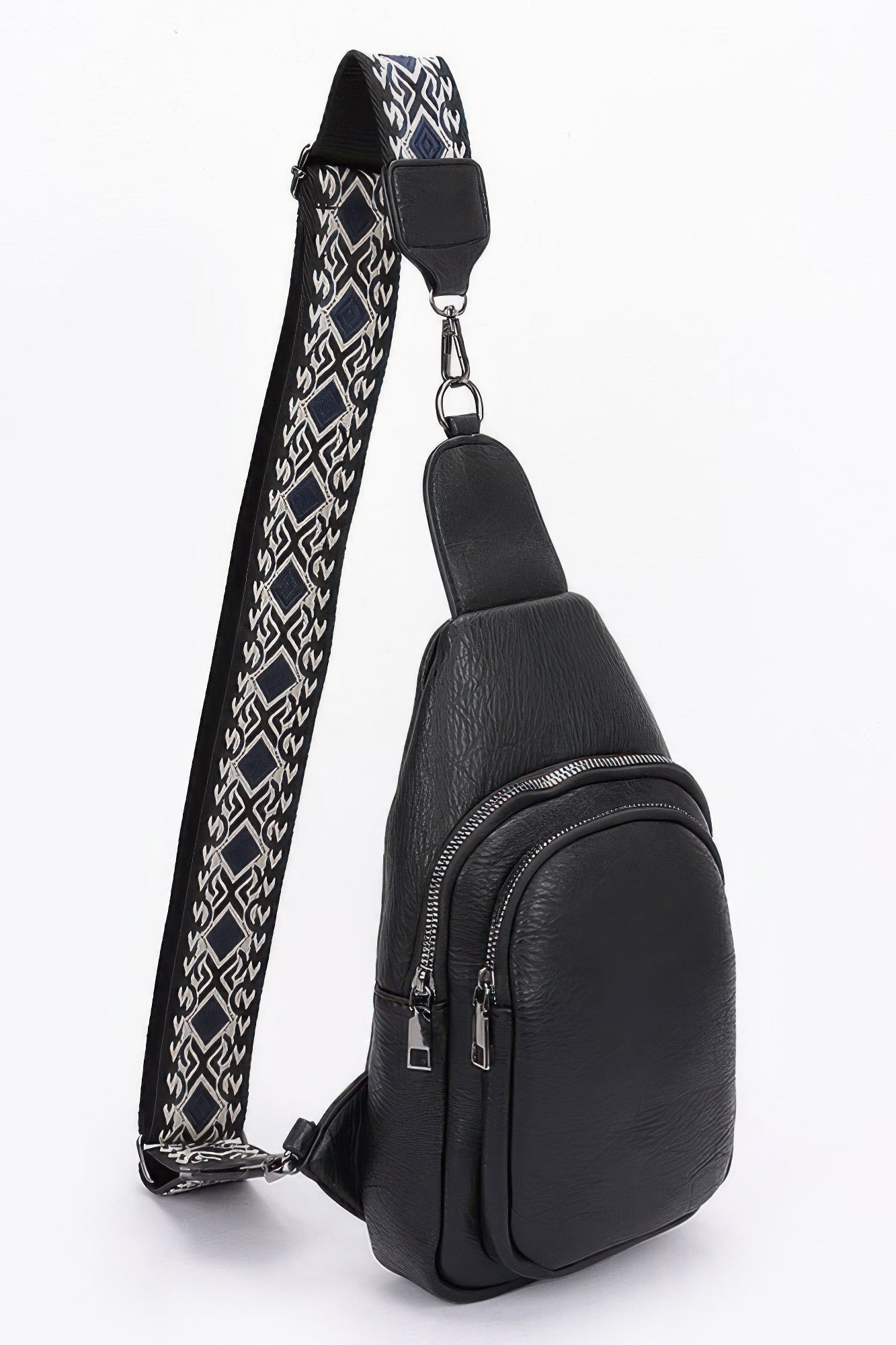 Sac bandoulière en similicuir avec sangle multicolore