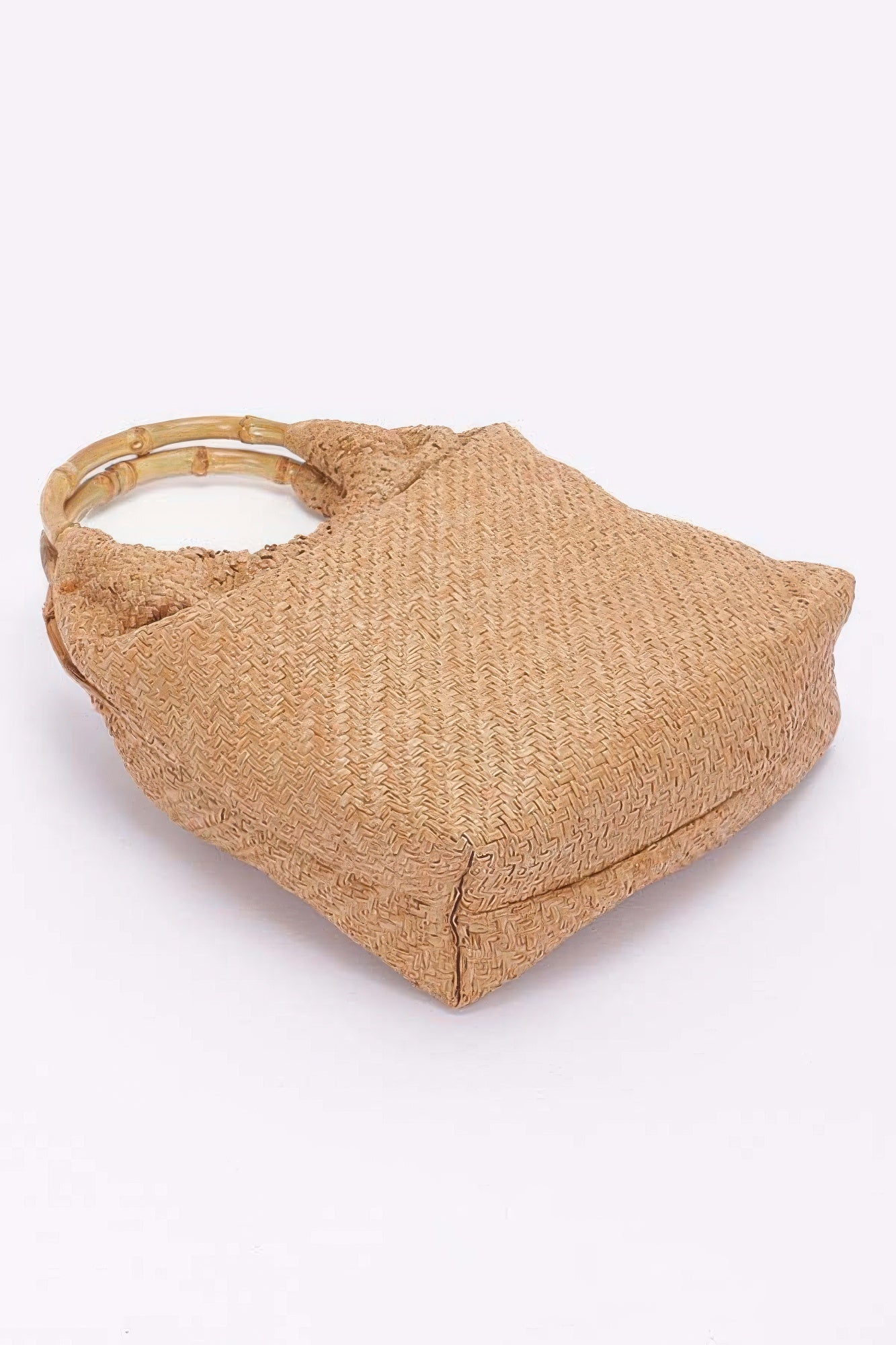 Sac à main en similicuir à anse en bambou