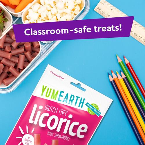 Yumearth Sachets Individuels de Réglisse Bio à la Fraise sans Gluten - Adaptés aux Personnes Allergiques, Sans Gluten, Sans OGM, Végétaliens, Sans Arômes ni Colorants Artificiels - 142g (Paquet de 1).