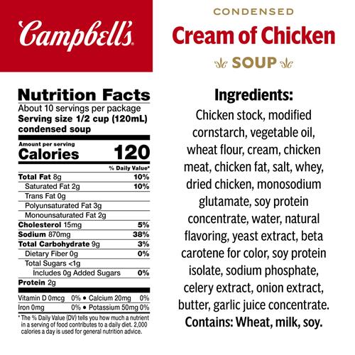 Crème de Poulet Condensed de Campbell, boîte de 10,5 onces (lot de 4)
