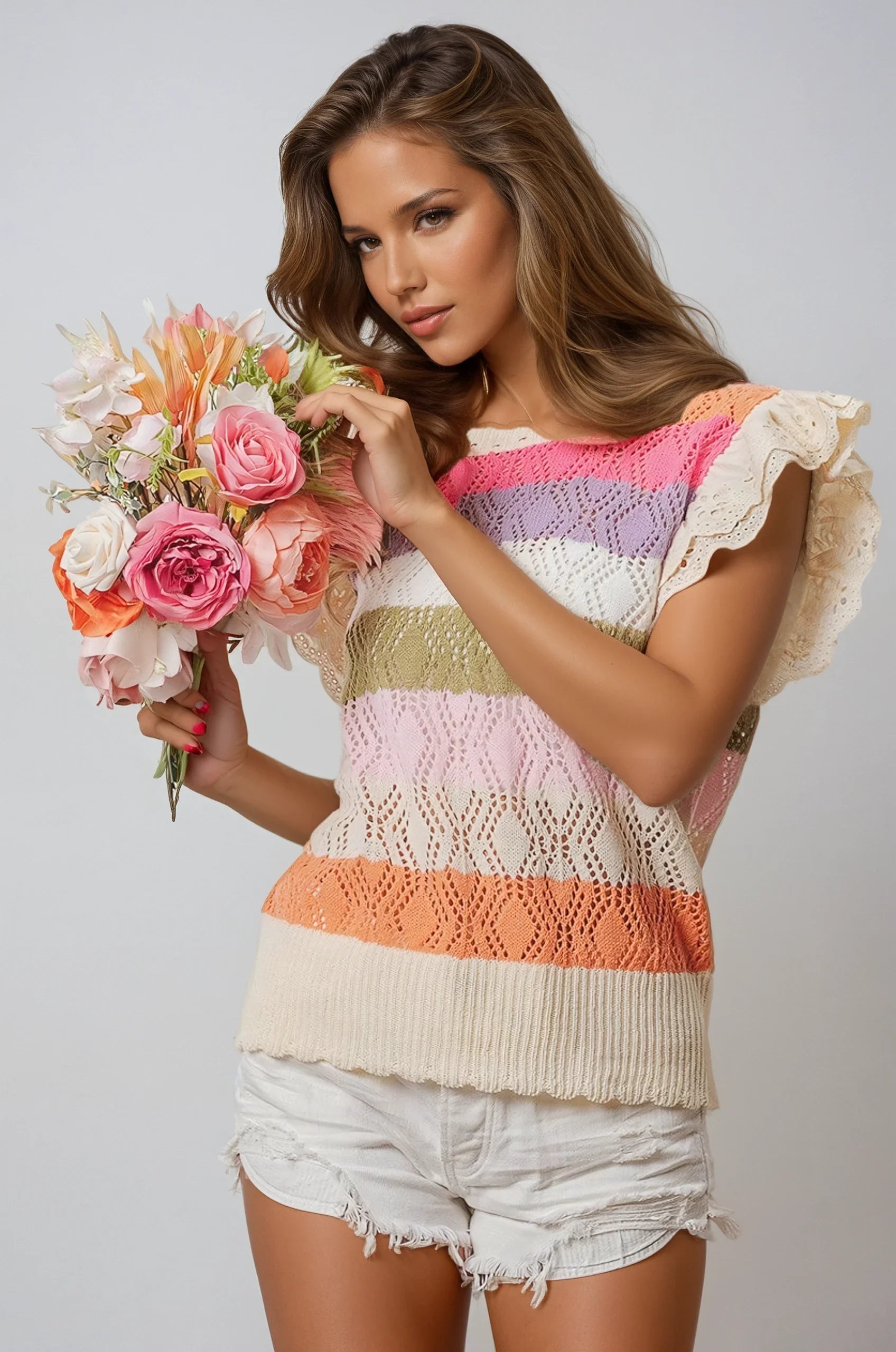 Haut en maille pointelle Sunshine Bliss