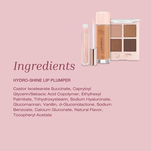 Mineral Fusion Hydro-Shine Lip Gloss Plumper, Clear, 0.15 Ounce