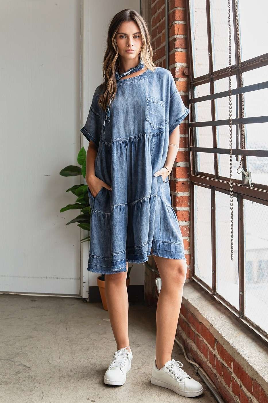 Robe Courte Ample Coupe Relax Bohème Confortable et Respirante pour Femme