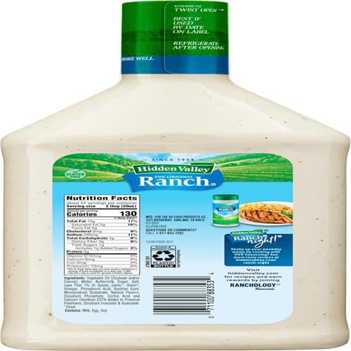 Sauce et assaisonnement Original Ranch Hidden Valley, bouteille de 1,53 litre (l'emballage peut varier)