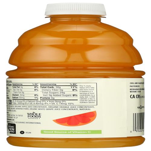 Whole Foods Market, Jus 100% biologique, Orange Mangue, 32 fl oz