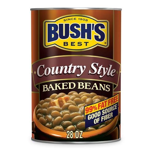 Haricots au lard Bush's Best à la mode campagnarde en conserve, source de protéines végétales et de fibres, faibles en gras, sans gluten, 794 g