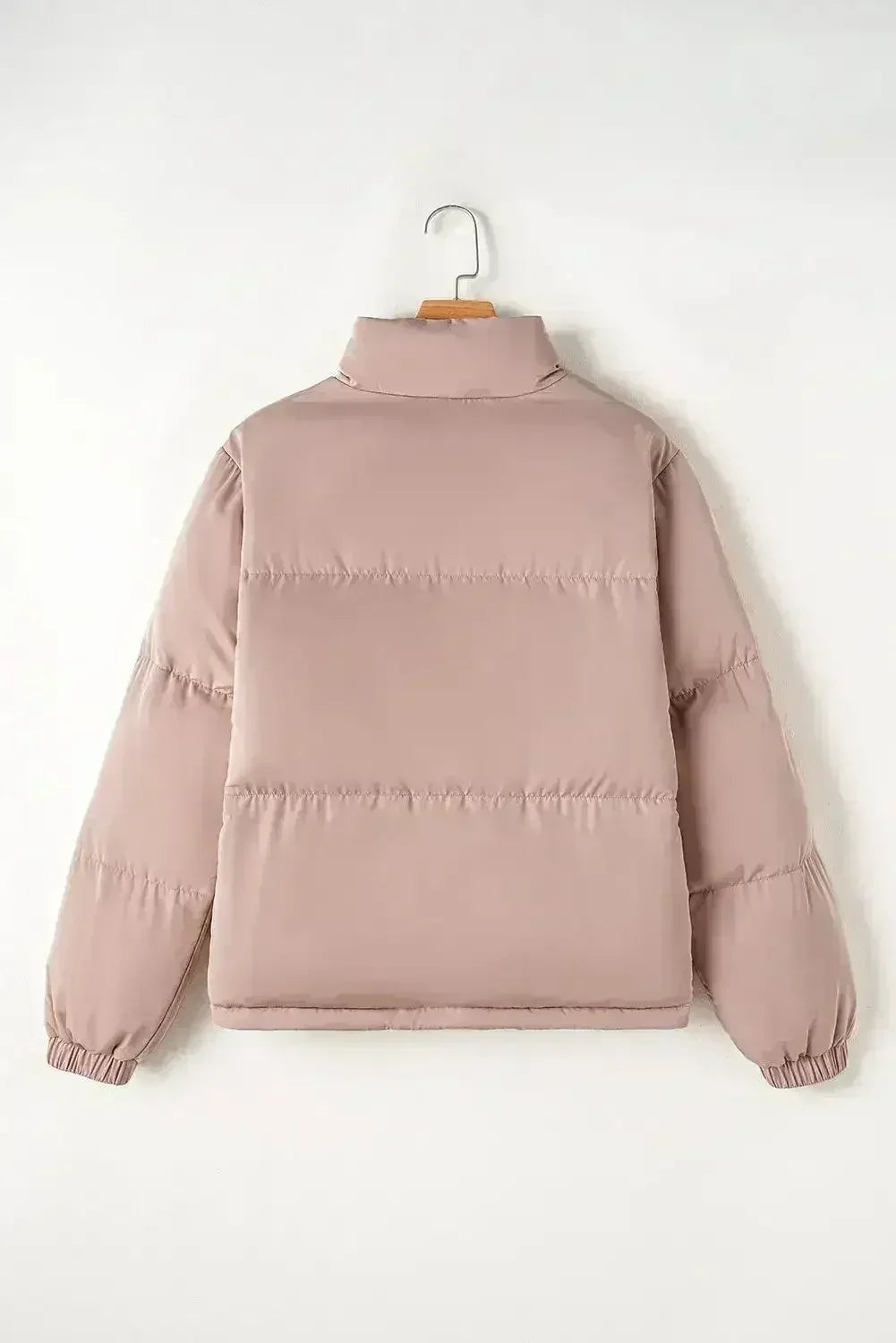Doudoune matelassée zippée rose abricot