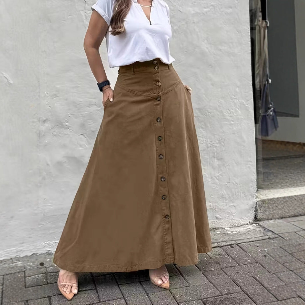 Jupe trapèze élégante taille haute pour femme