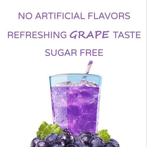 Crystal Light Raisin, mélange pour boisson en poudre naturellement aromatisé, avec caféine, 10 sachets individuels.