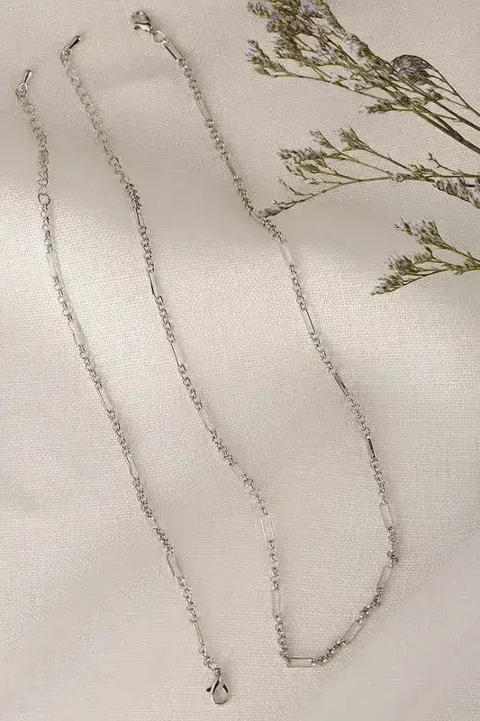 Parure Collier et Bracelet Maillons – Sans Nickel Argenté | Femstylo