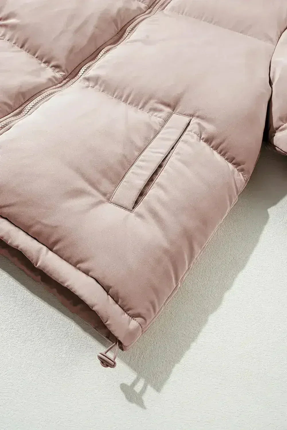 Doudoune matelassée zippée rose abricot