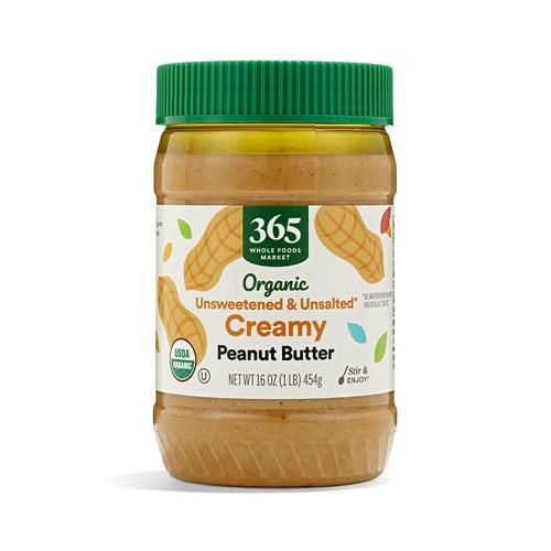 Beurre de cacahuètes crémeux biologique sans sel ajouté Whole Foods Market, 454 g