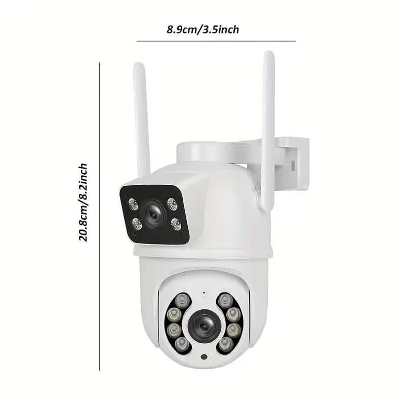 Caméra de sécurité WiFi PTZ 8MP double objectif – Vision nocturne et audio bidirectionnel