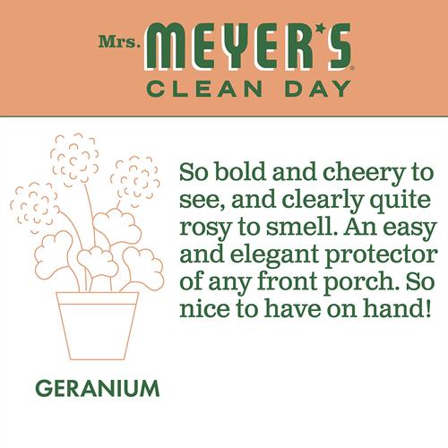 Savon pour les mains Mrs. Meyers Clean Day, formulé aux huiles essentielles, formule biodégradable, géranium, 370 ml