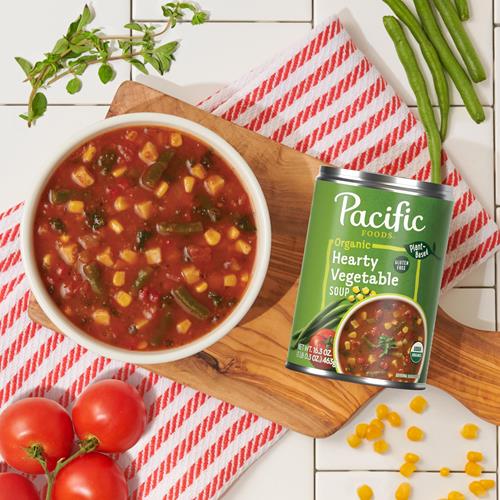 Soupe de légumes copieuse biologique Pacific Foods, à base de plantes, boîte de 462 g