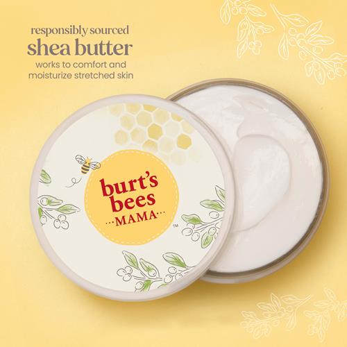 Burts Bees Mama Beurre Ventre Crème Anti-Vergetures Pour Grossesse, Masse Le Corps & Réduit L'Apparence Des Cicatrices, Soin De La Peau Du Ventre Pré-Natal & Post-Natal, Formule Riche En Beurre De Karité & Vitamine E, Pot De 184 g - Pac