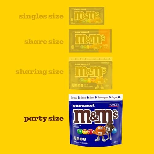 M&M's Caramel Chocolat au Lait, Lot de Bonbons en Vrac, Taille Fête, Sachet de 963 g