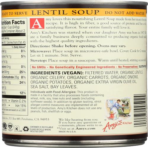 Soupe aux lentilles Amy's sans gluten bio