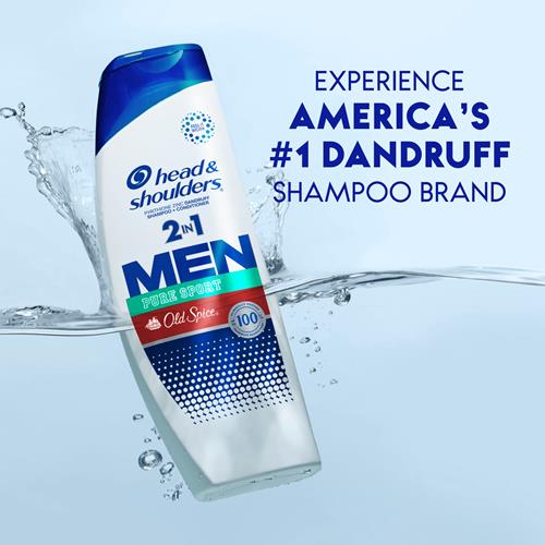 Head and Shoulders Homme Shampoing et Revitalisant antipelliculaire 2 en 1, Old Spice Pure Sport, 587 g