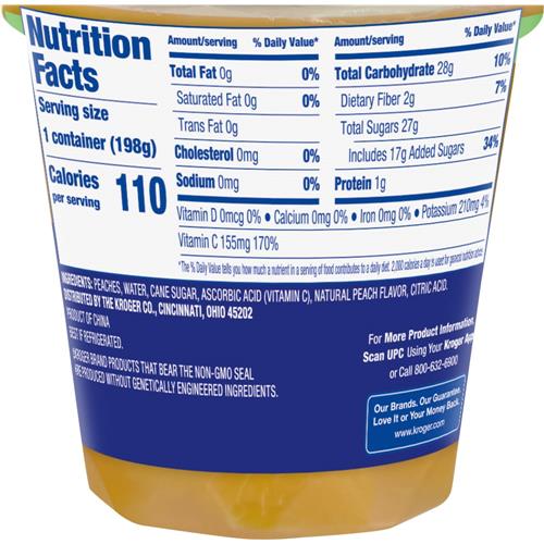 Morceaux de pêche Kroger 198 g