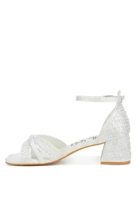 Sandales de mariée Pearl - Chaussures en satin à petit talon - Confort pour les fêtes de mariage