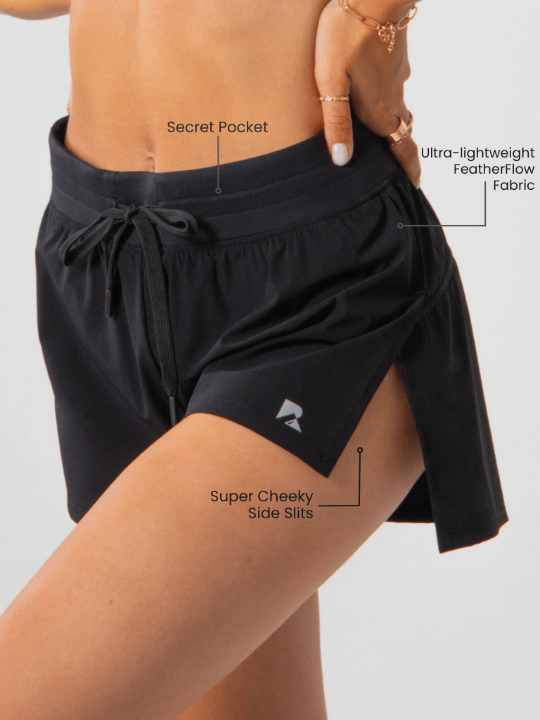 Short court noir effronté | Course et entraînements pour femmes | Runner's Athletics