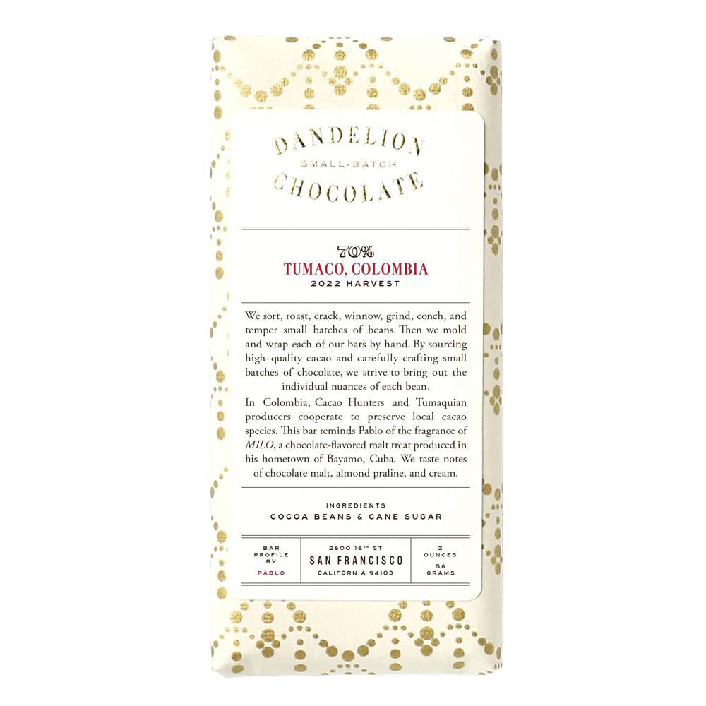 Dandelion Chocolate - Tumaco, Colombie (56 g | 70%)