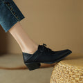 Chaussures rétro à talon épais et bout pointu pour femme