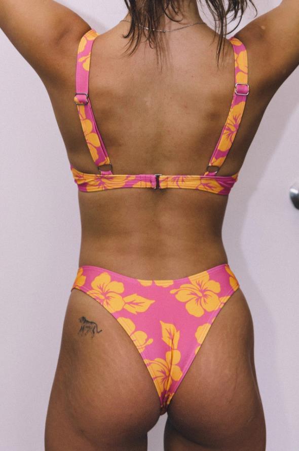 Ensemble bikini femme imprimé floral deux pièces maillot de bain Bikinis femme maillot de bain tenue de plage Ensembles bikini d'été Imprimé floral triangle licou maillots de bain Maillot de bain deux pièces échancré