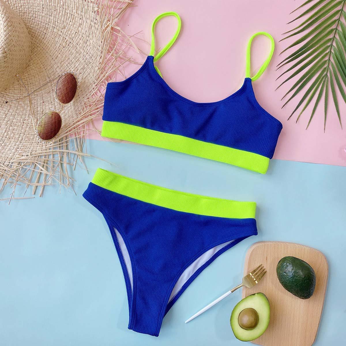 Maillot de bain push-up femme Maillot de bain moderne pour femme Bikinis Ensemble bikini taille haute Bikini uni Maillot de bain 2 pièces Maillot de bain femme Maillot de bain Ensemble bikini taille haute Tenue de sport Maillot de bain Bikini