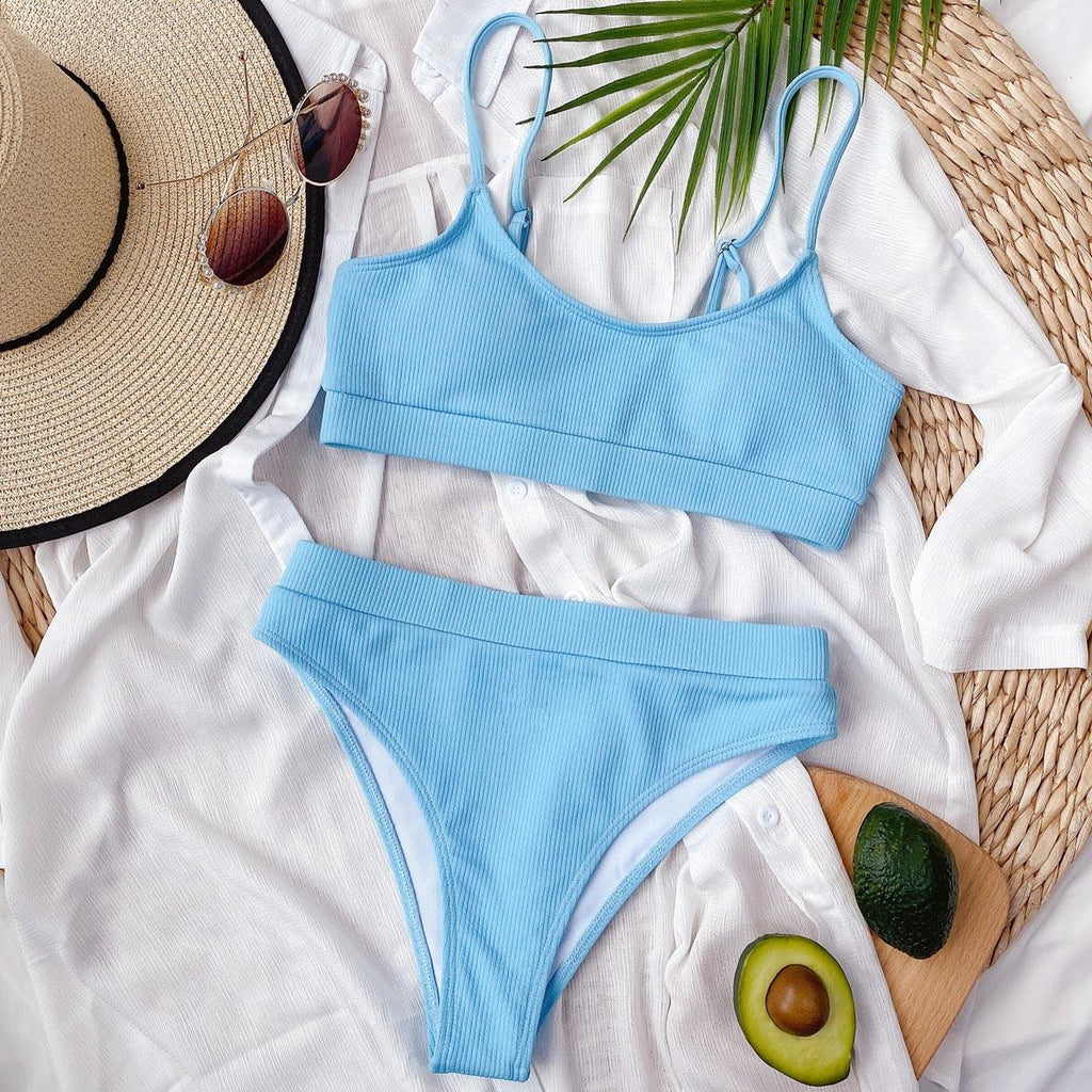 Maillot de bain push-up femme Maillot de bain moderne pour femme Bikinis Ensemble bikini taille haute Bikini uni Maillot de bain 2 pièces Maillot de bain femme Maillot de bain Ensemble bikini taille haute Tenue de sport Maillot de bain Bikini