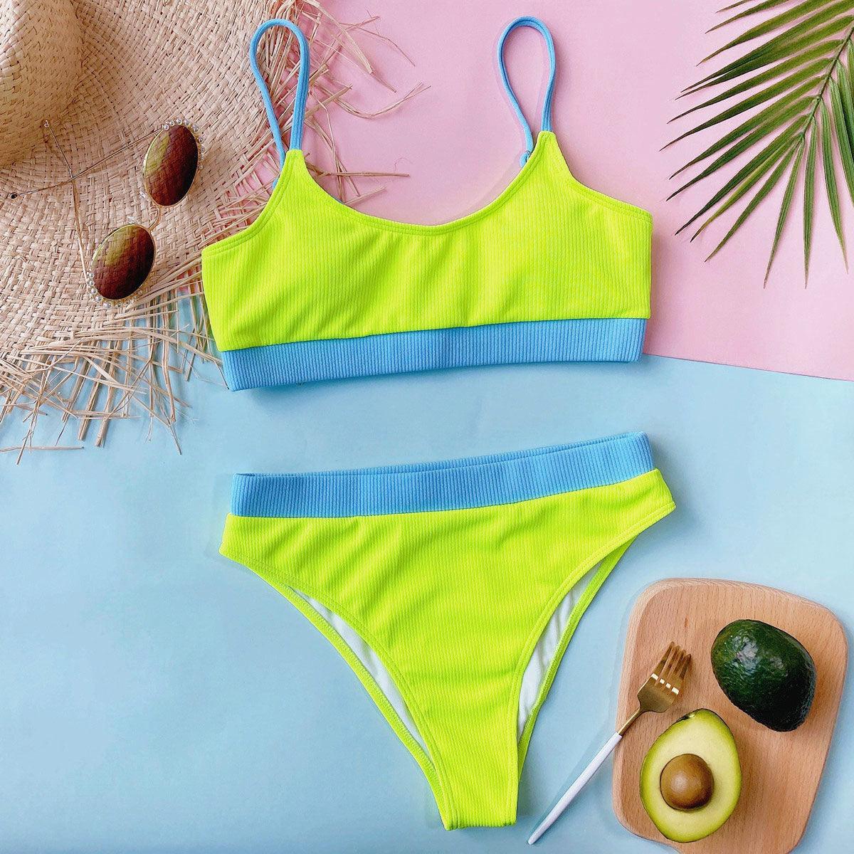 Maillot de bain push-up femme Maillot de bain moderne pour femme Bikinis Ensemble bikini taille haute Bikini uni Maillot de bain 2 pièces Maillot de bain femme Maillot de bain Ensemble bikini taille haute Tenue de sport Maillot de bain Bikini