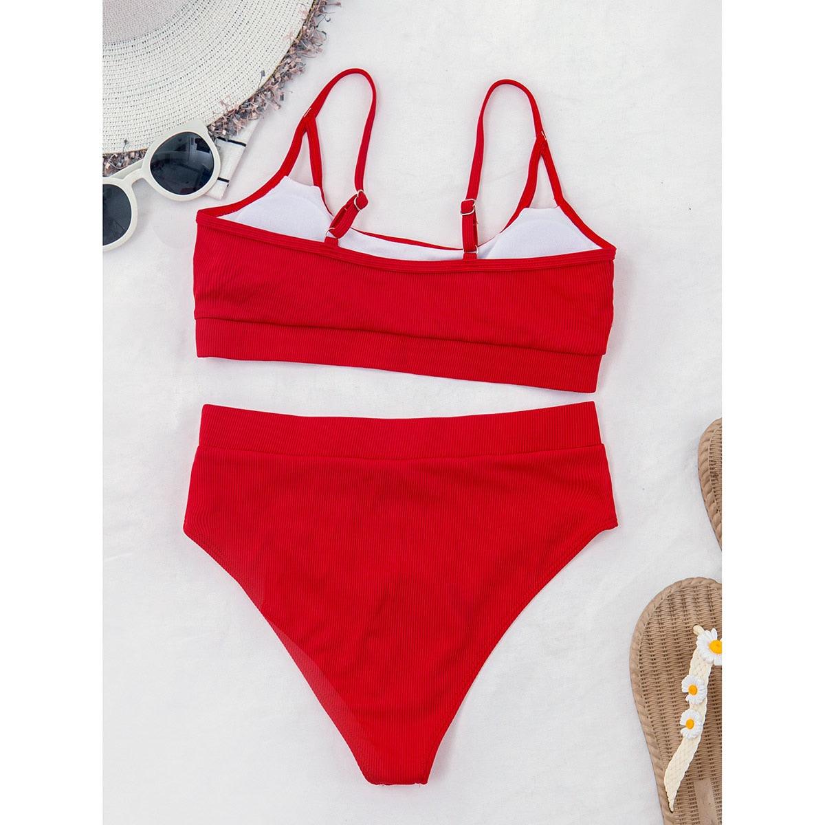 Maillot de bain push-up femme Maillot de bain moderne pour femme Bikinis Ensemble bikini taille haute Bikini uni Maillot de bain 2 pièces Maillot de bain femme Maillot de bain Ensemble bikini taille haute Tenue de sport Maillot de bain Bikini