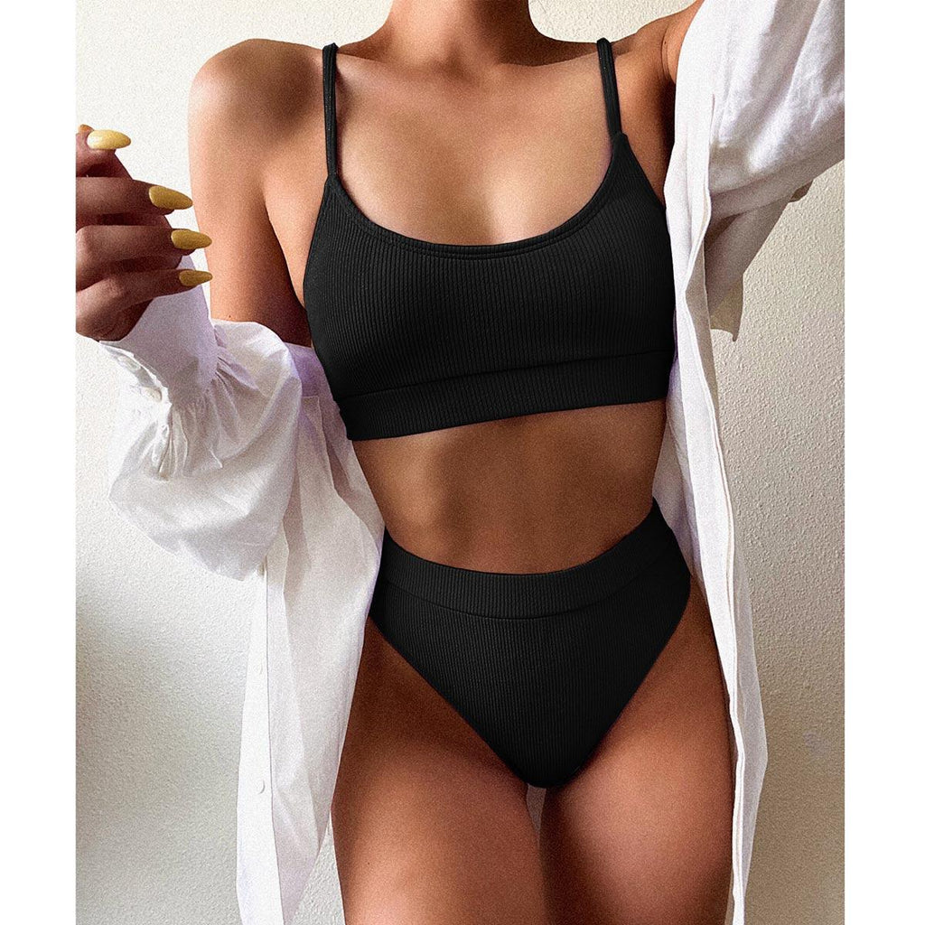 Maillot de bain push-up femme Maillot de bain moderne pour femme Bikinis Ensemble bikini taille haute Bikini uni Maillot de bain 2 pièces Maillot de bain femme Maillot de bain Ensemble bikini taille haute Tenue de sport Maillot de bain Bikini
