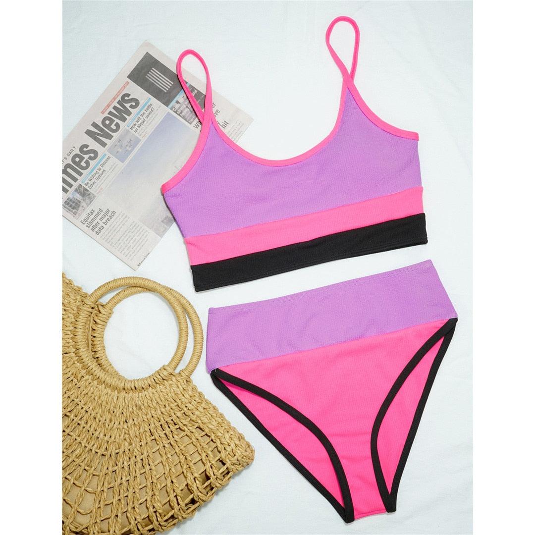 Maillot de bain femme taille haute bikini femme taille haute ensemble deux pièces maillots de bain haut de bikini avec bas maillots de bain pour adolescentes femmes maillot de bain deux pièces ensemble de bikini sport maillot de bain femme