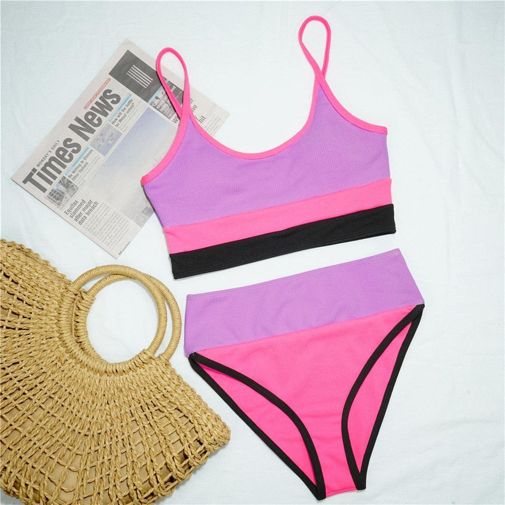 Maillot de bain femme taille haute bikini femme taille haute ensemble deux pièces maillots de bain haut de bikini avec bas maillots de bain pour adolescentes femmes maillot de bain deux pièces ensemble de bikini sport maillot de bain femme