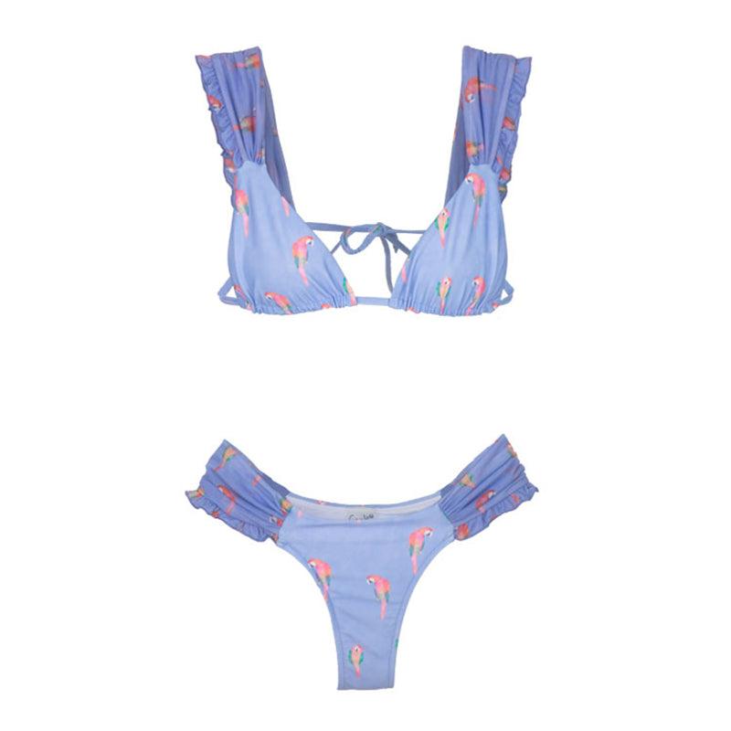 Maillot de bain femme, string, haut de bikini triangle, imprimé push-up, ensembles de bikini deux pièces, fendu, bouton, vêtements de plage, maillot de bain taille haute, échancré.