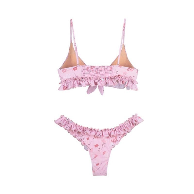Maillot de bain femme, string, haut de bikini triangle, imprimé push-up, ensembles de bikini deux pièces, fendu, bouton, vêtements de plage, maillot de bain taille haute, échancré.